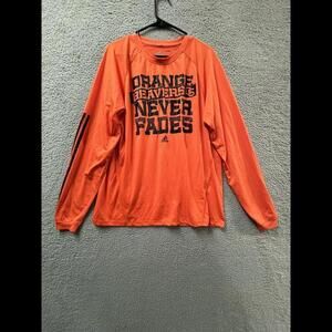Adidas Oregon State Beavers Shirt Mens L Orange Dri Fit Long Sleeve